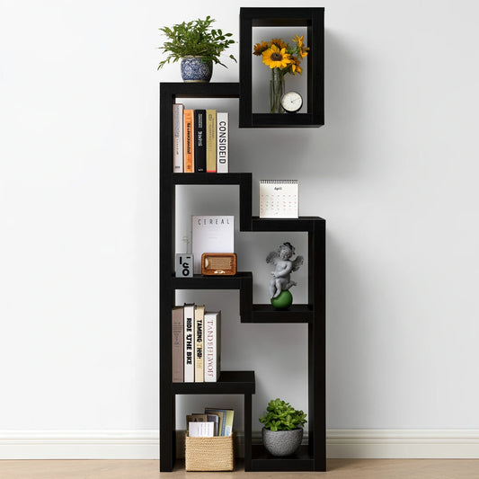 Scaffale portaoggetti dalle linee essenziali, colore nero